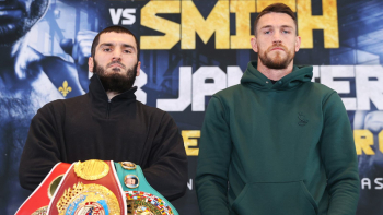 callum smith edges slightly lighter than artur beterbiev in weigh in drama culminating in intense face off